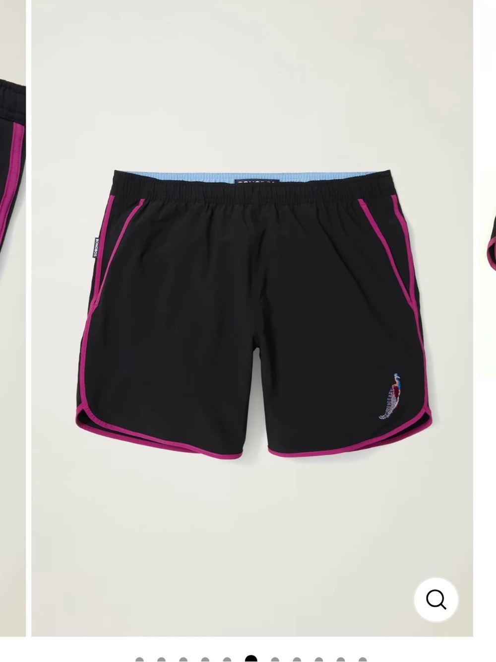 Bonobos Throwback Swim Trunks Peacock Embroidery Black Shorts